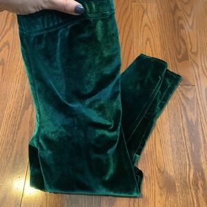 American Apparel green velvet leggings